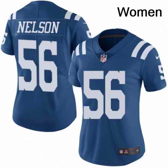 Womens Nike Indianapolis Colts 56 Quenton Nelson Limited Royal Blue Rush Vapor Untouchable NFL Jersey